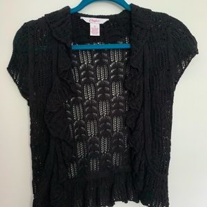 Candies Lacey knit short sleeve shawl